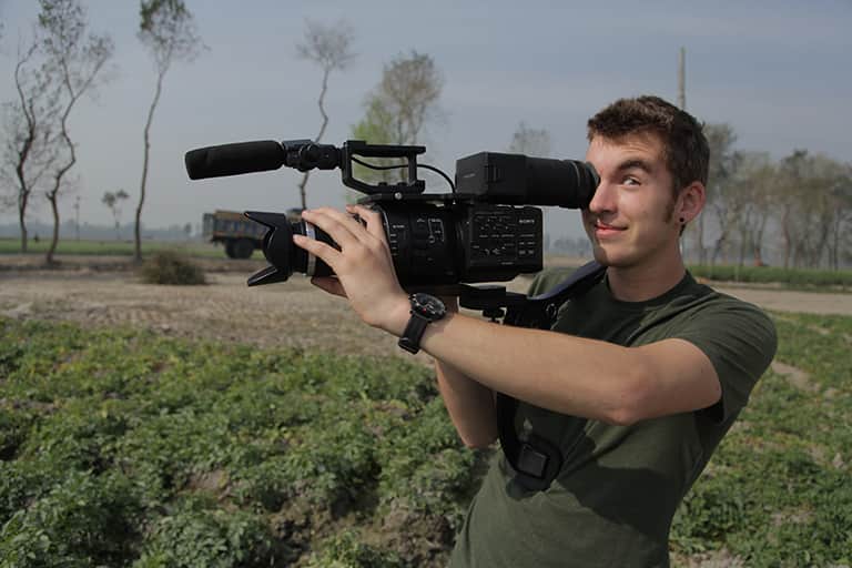 Journalism student documenting his study abroad experience in africa. 