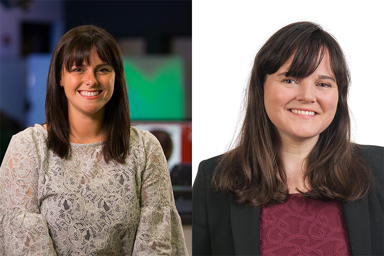 Headshots of Assistant Professors Elizabeth Dorrance Hall (left) and Allison Eden.