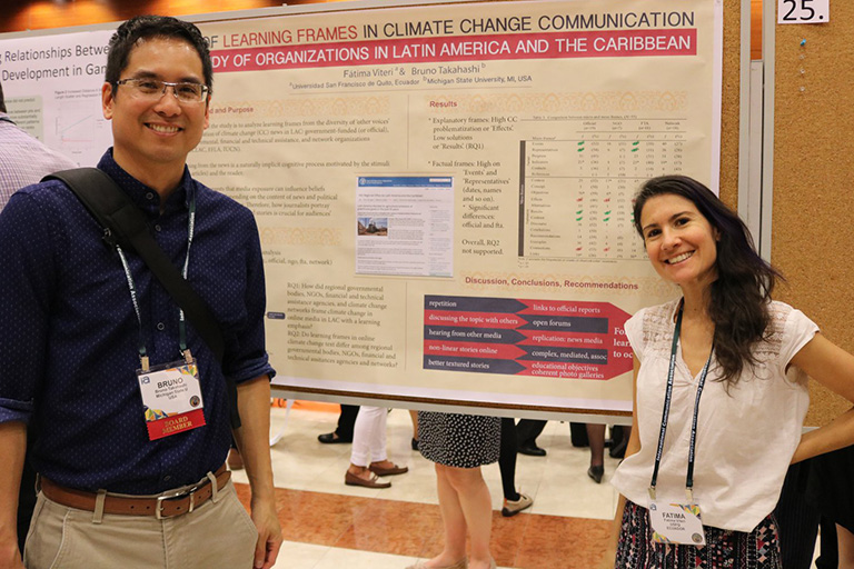 MSU School of Journalism professor Bruno Takahashi, left, presented at the ICA conference.