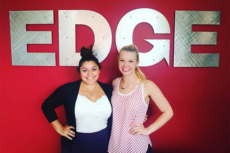 Leigh Fitzpatrick and Raquel Izzo at their internship at Edge Partnerships.