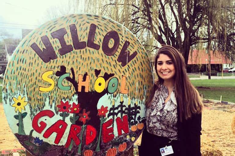 Cristina Resnanio at Willow School garden.