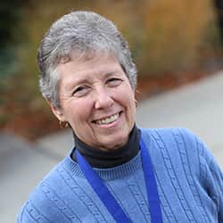 Head shot of Professor Sue Carter. She is wearing a blue sweater.