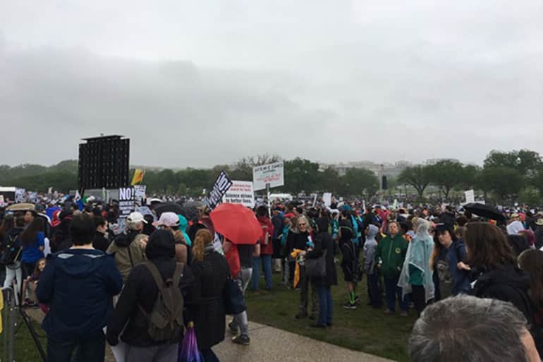 Department of Communication faculty, including Jim Dearing attending the March for Science in Washington DC