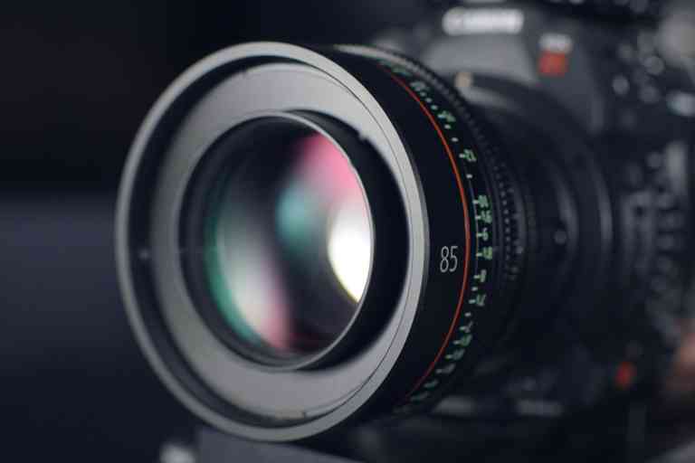Photo of a camera lens