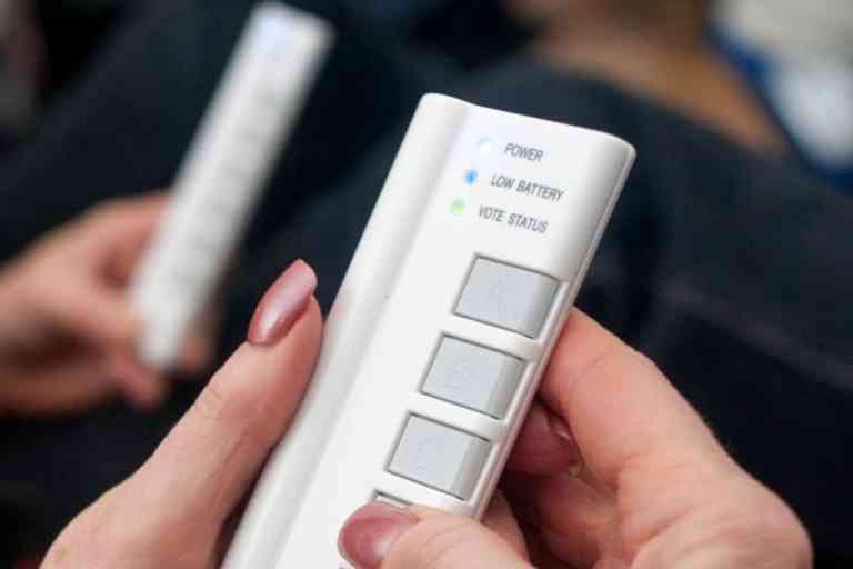 Photo of a voting clicker