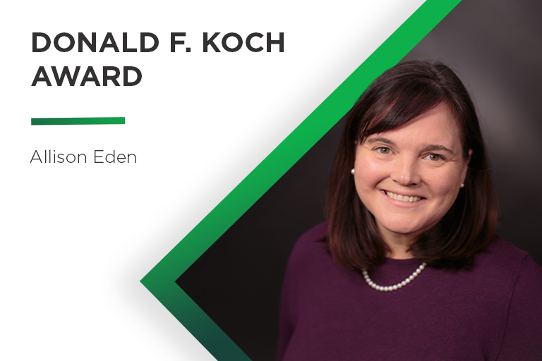 Donald F. Koch Award | Allison Eden with a photo of Allison
