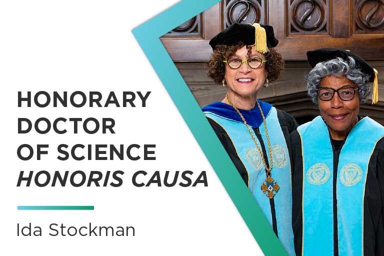 Text reads: Honorary Doctor of Science Honoris Causa: Ida Stockman