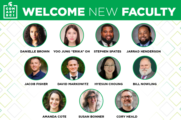 Collage of faculty photos. Text reads "Welcome New Faculty"