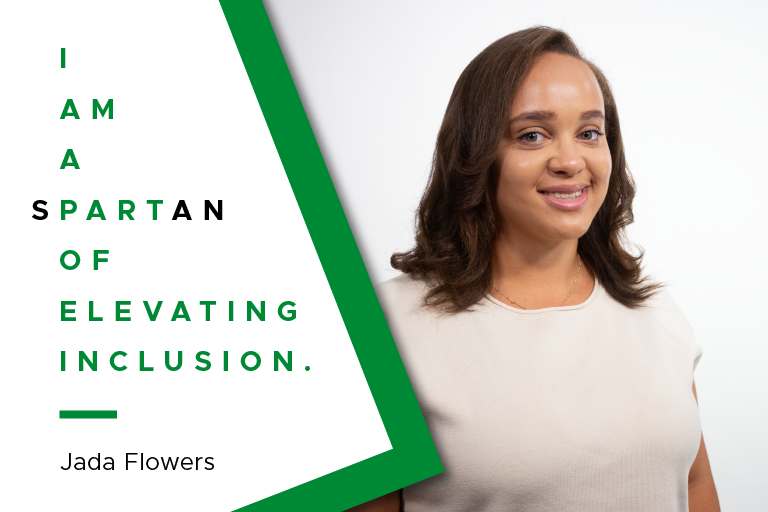 I am a Spartan of elevating inclusion | Jada Flowers - with a photo of Jada to the right