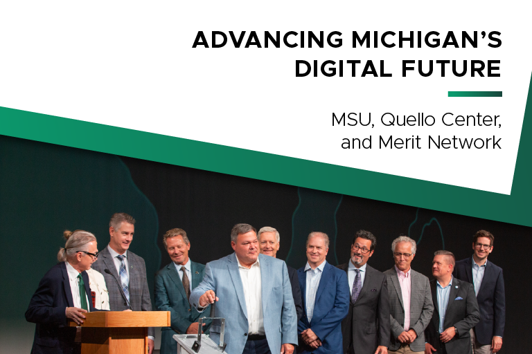 Johannes M. Bauer, professor of Media and Information and Keith Hampton, interim director of the Quello Center, worked with MSU IT and Merit Network to complete Project MOON-Light, a multimillion dollar initiative to expand broadband infrastructure across the state of Michigan. 