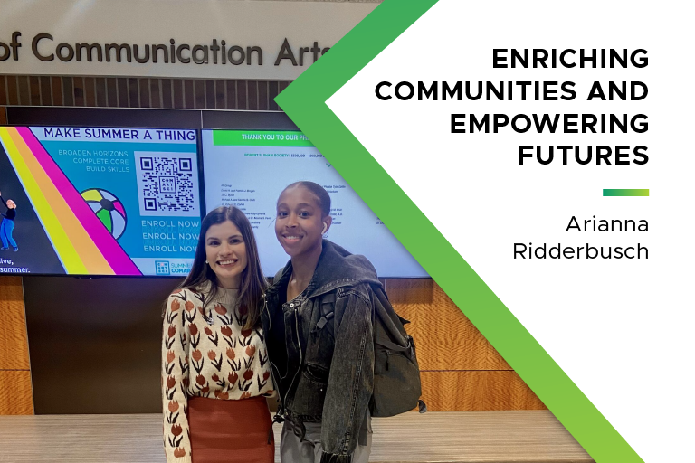 Arianna Ridderbusch (B.A. 2017, M.A. 2020) is Vice-President of Community Impact at Michigan State University Federal Credit Union. Last year, she mentored Ignite the Future participant Brooke Miller.