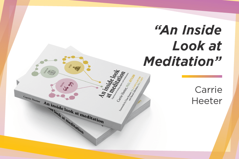 Stacked books with the cover reading: An Inside Look at Meditation