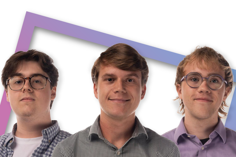 MSU Journalism seniors from left to right: Alex Walter, Owen McCarthy and Theo Scheer