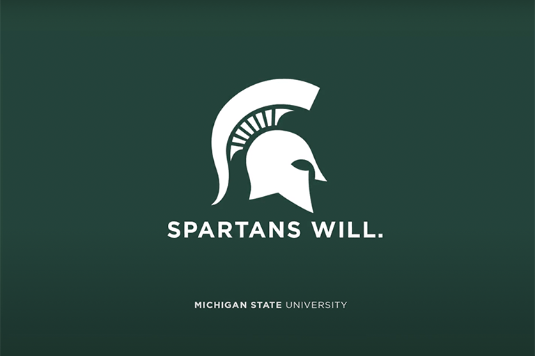 Spartan head logo with Spartans Will Motto below
