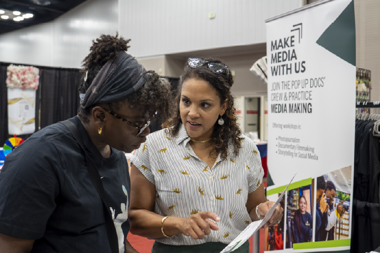 Danielle Brown connecting with Indiana residents 