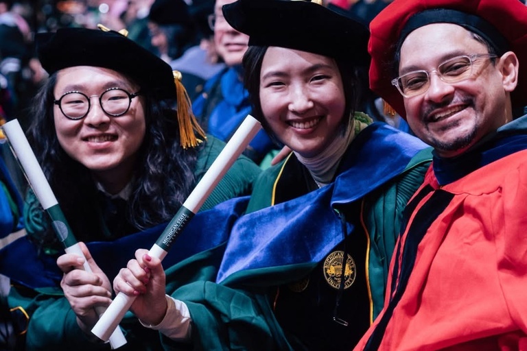 PhD students and faculty at spring 2026 commencement