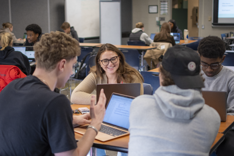 Advertising education students in classroom