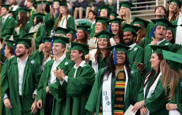 Photo of ComArtSci undergraduate students at commencement