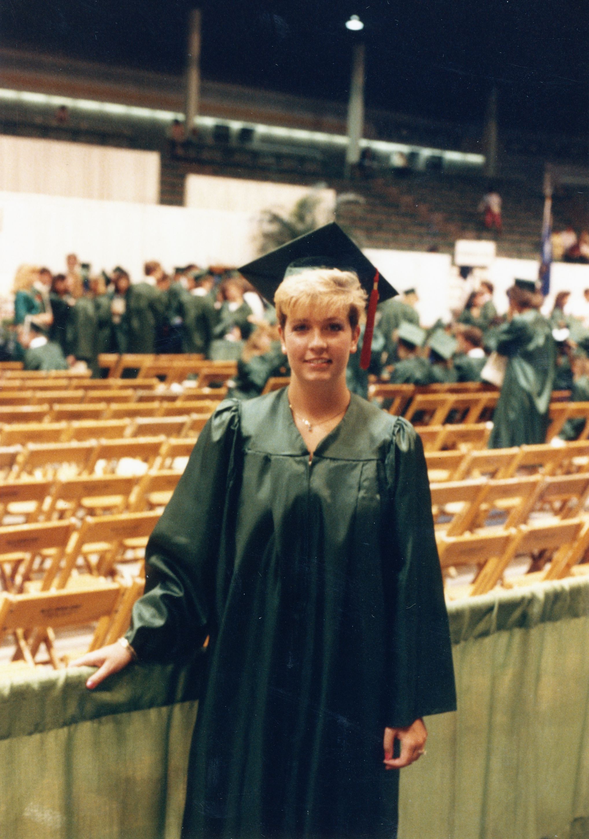 "Jodi Tinson's 1988 graduation from her undergraduate program at MSU."