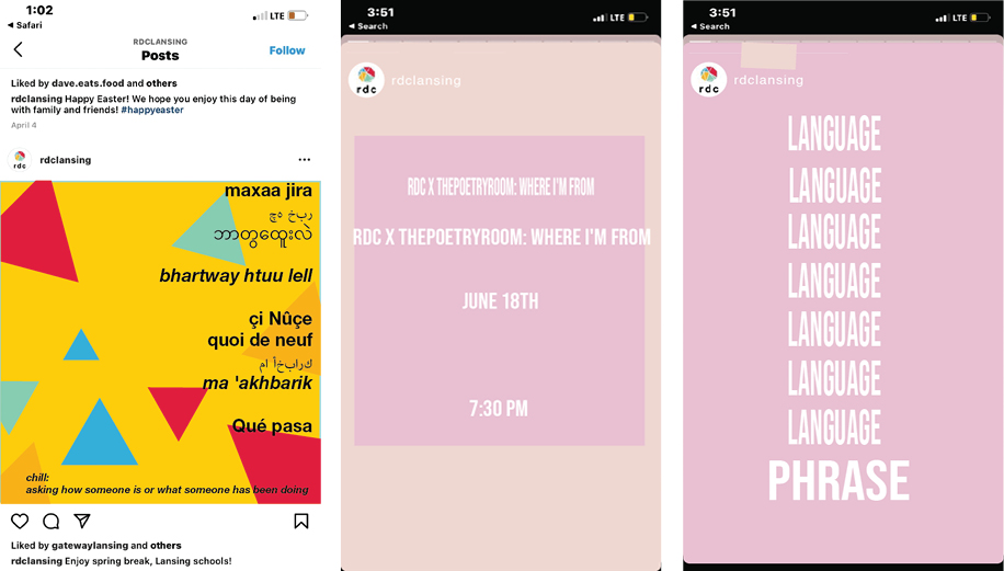 Instagram stories templates for promoting English language class