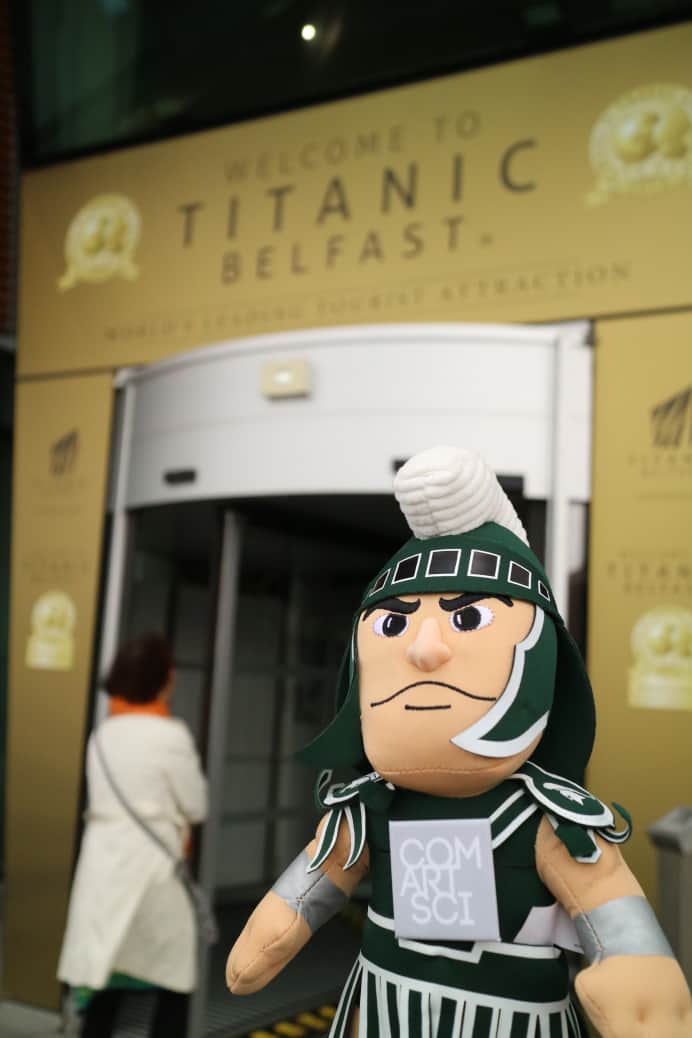 Sparty by the Titanic Museum