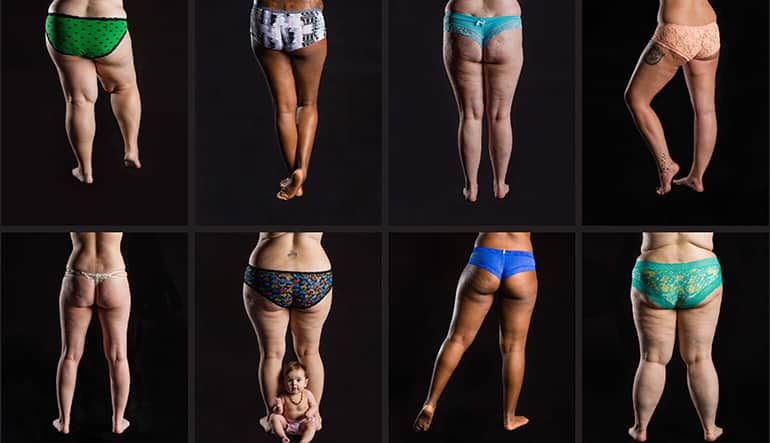 Jordan Jennings 1st place winning poster, "Underwear." The poster features the rear images of 12 women in the underwear.