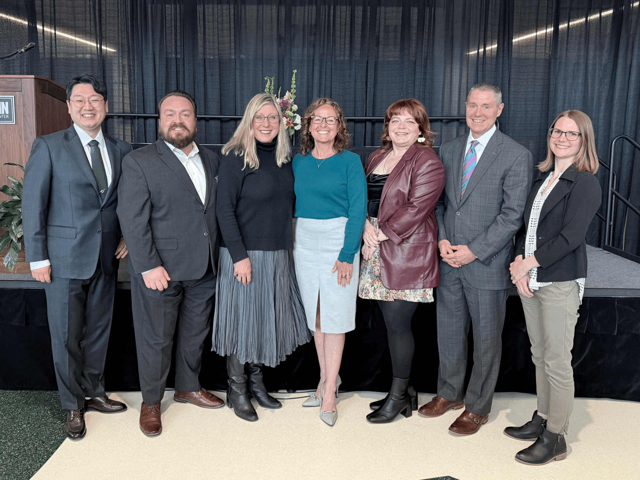 Standing between incredible ComArtSci faculty and graduate students recognized at the All-University Awards ceremony.  