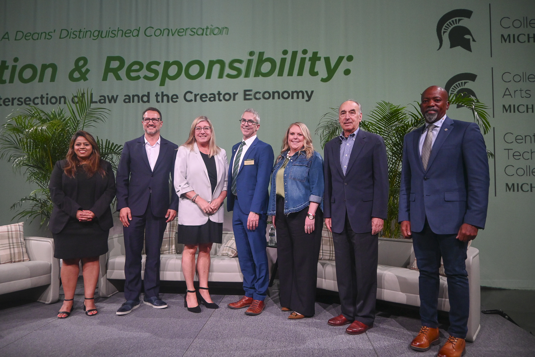 I joined the Deans’ Distinguished Conversation Panelists and moderator and partner in the effort, Law School Dean Michael Sant’Ambrogio   