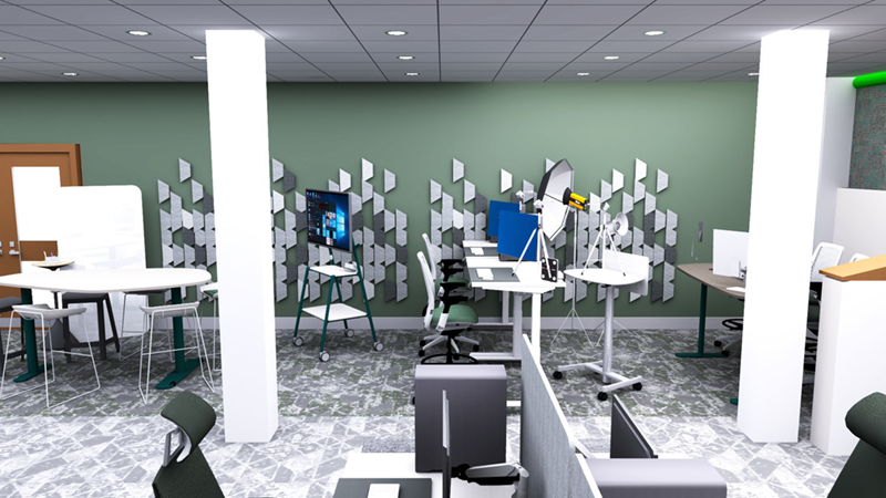 Hubbard Esports Lab space rendering