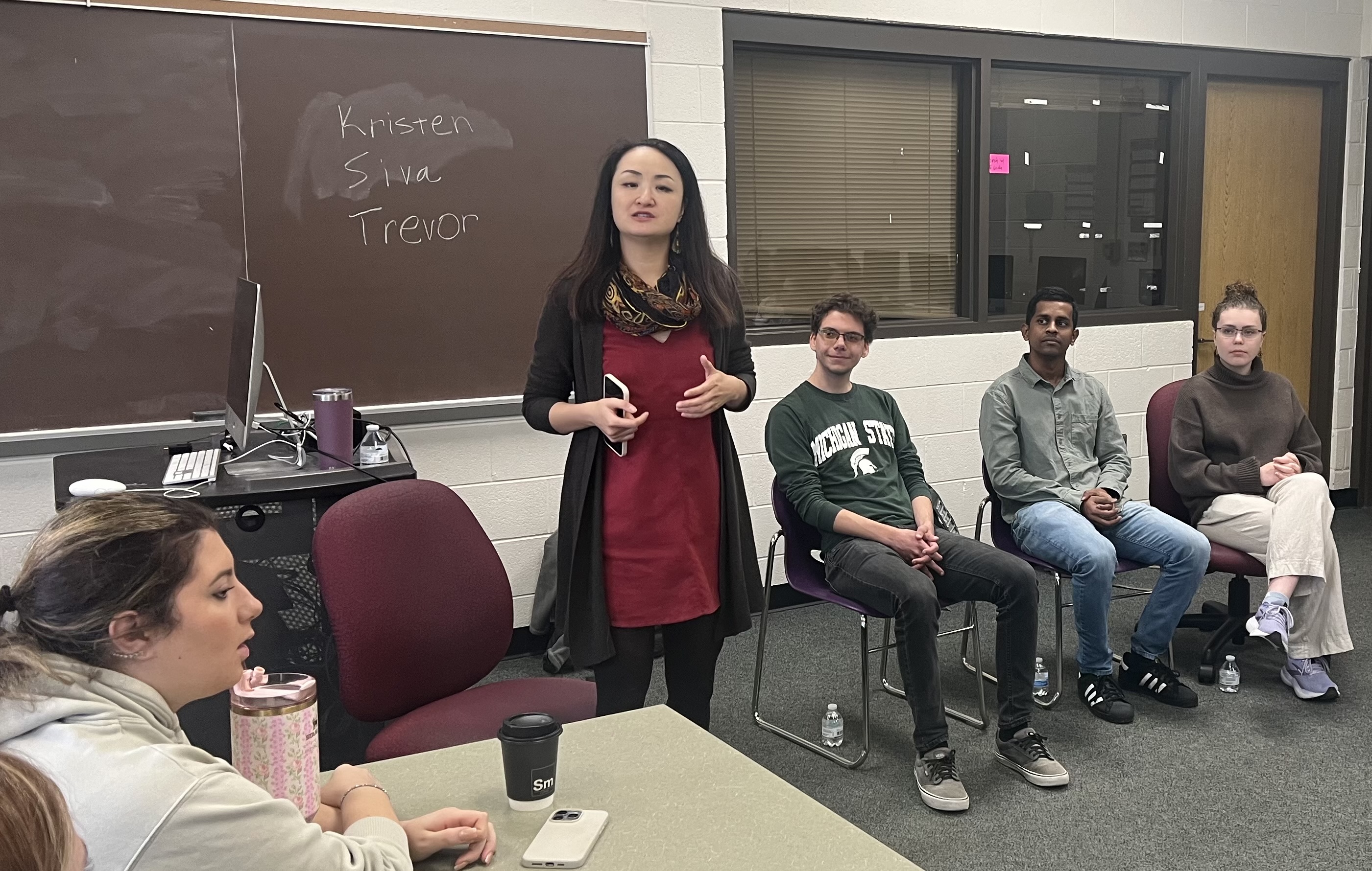 Jia Bin leading the stuttering group