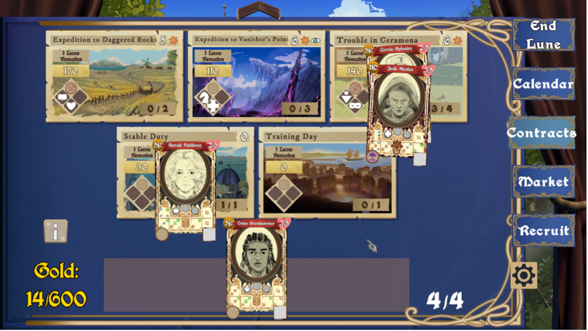 Image of the different contracts that will cross the player's desk each day